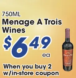 Menage A Trois Wines Menage A Trois Wines